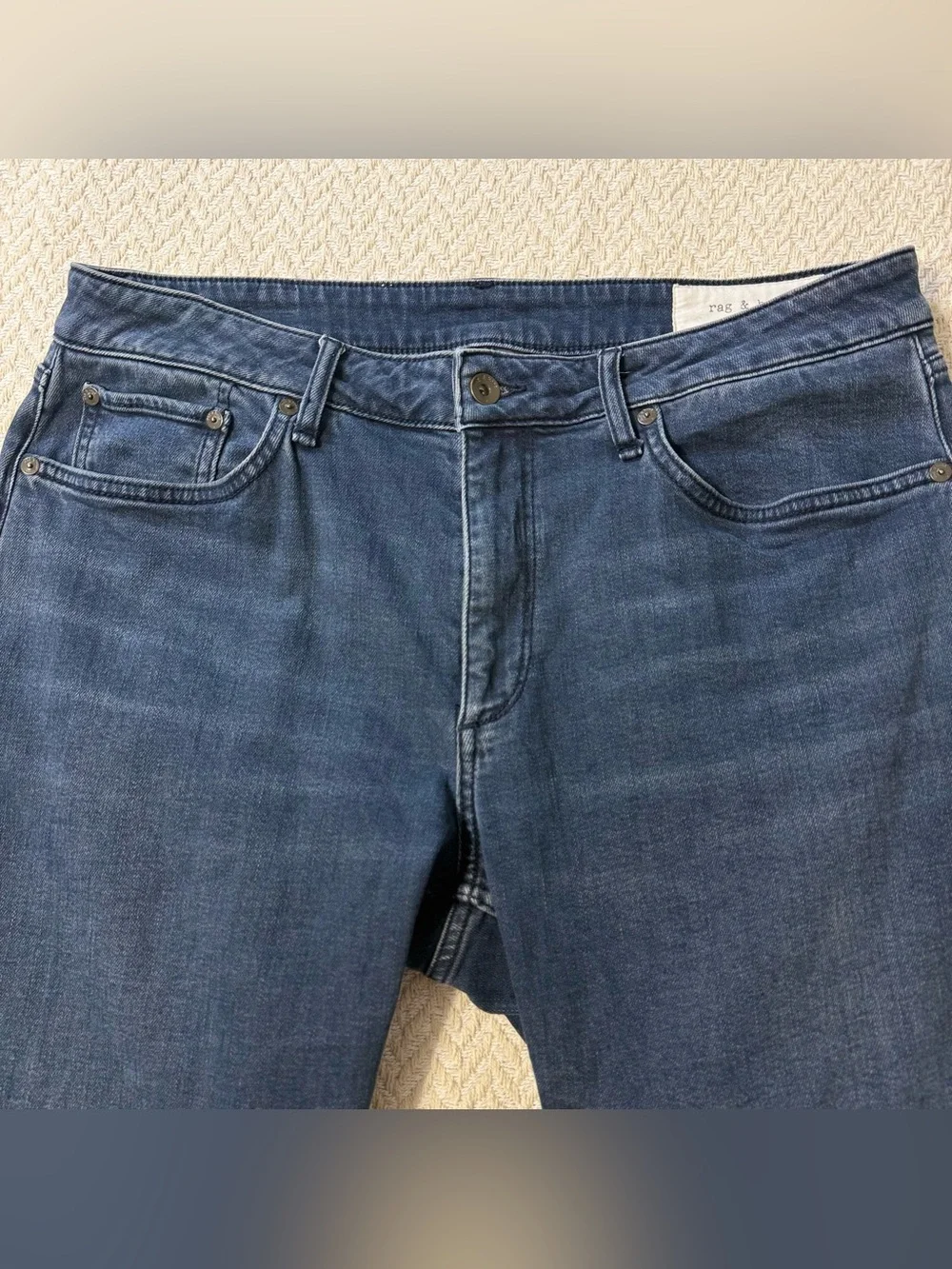 Rag & Bone Fit 3 Athletic Tapered Jeans 34x32 Kendall Blue Wash